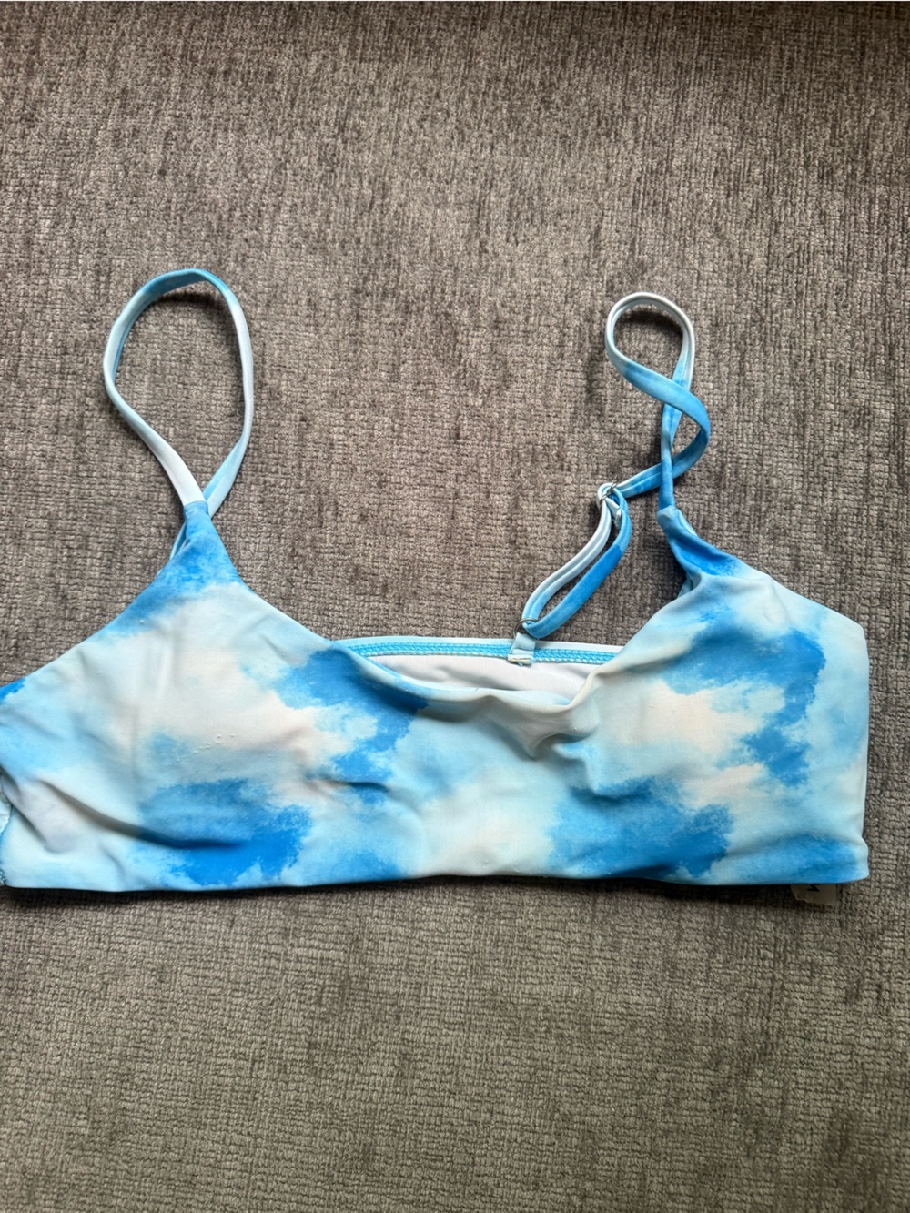 Blue & White Watercolor Bikini Top